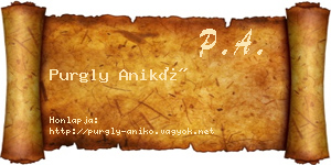 Purgly Anikó névjegykártya